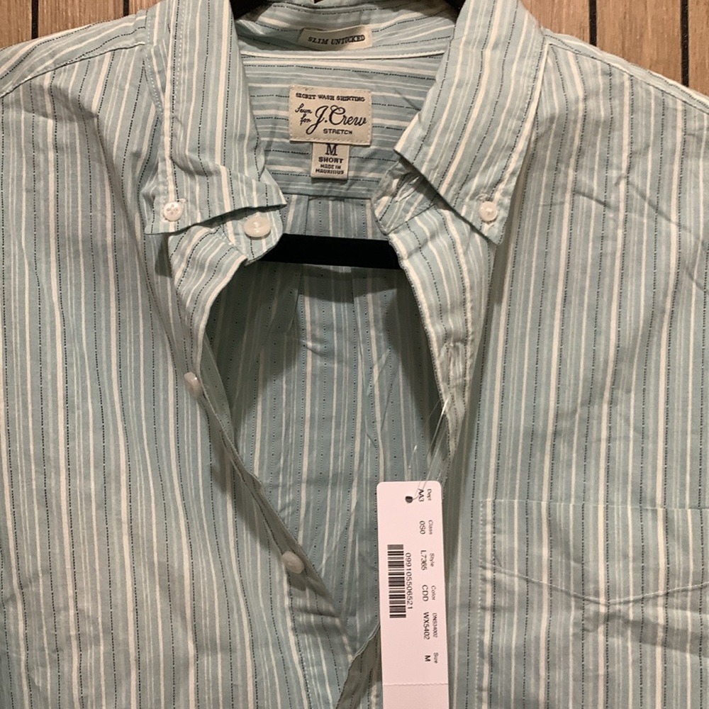 J.Crew Slim Untucked Stripe Button Down Shirt - Picture 2 of 5
